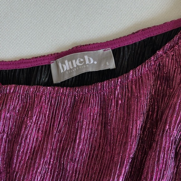 NWT Pink Metallic One-Shoulder Top - Picture 6 of 7